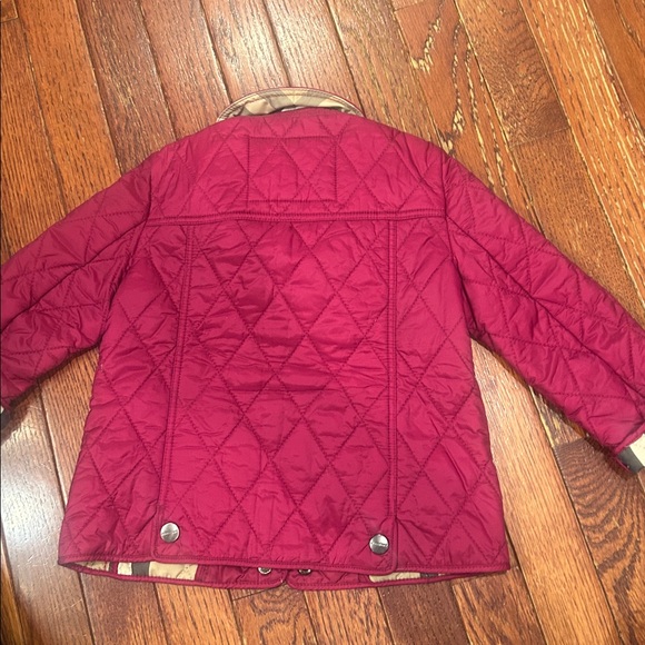 Burberry Children's Quilted Jacket Nova Check Burgundy Size 3Y - Picture 9 of 10